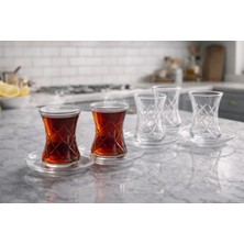 Dnz Art Collection Paşabahçe Demet 12'li Çay Seti Dekorlu