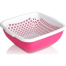 Feyza Design Çok Amaçlı 6 Litre Süzgeçli Kase ve Kare Kase Seti