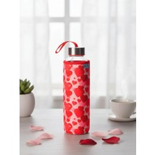 Tohana cH2O Kalp Desenli Kılıflı Cam Matara 500 ML
