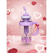Dörtel Tedarik Sevgililer Günü Hediyesi Bıgmug Ice Cream Tritan Pipetli Detoks Matara 1300 ML