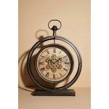 Perotti Waller V2 Çarklı Saat 50X35 cm Dekoratif Dönen Çarklı Ofis ve Masa Saati