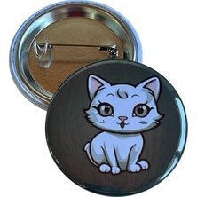 Kedi Rozet Çanta Rozeti-Şapka Aksesuarı (44MM) 1 Adet