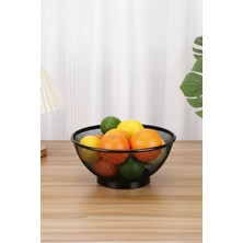 Feyza Design Büyük Boy Siyah Metal Meyvelik, Çok Amaçlı Sunum Sepeti 28 cm