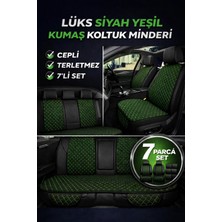 Trobus Toyota Yaris (2005 Öncesi) 1999–2005 Uyumlu Kumaş Koltuk Minderi Kapitone Desen Terletmez Yedili Siyah Yeşil