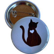 Kedi Rozet Çanta Rozeti-Şapka Aksesuarı (44MM) 1 Adet