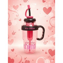 Dörtel Tedarik Sevgililer Günü Hediyesi Bıgmug Ice Cream Tritan Pipetli Detoks Matara 1300 ML