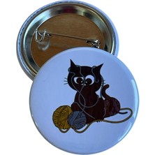 Kedi Rozet Çanta Rozeti-Şapka Aksesuarı (44MM) 1 Adet