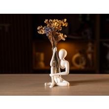 3D Snaxx Minimal Insan Figürlü Cam Vazo Biblosu, Modern Dekoratif Obje, Masaüstü Ev Ofis Dekoru, 8X10X16 cm