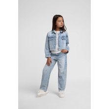 Escabel Kids Escabel Zımba Taşlı Kot Takım Mavi