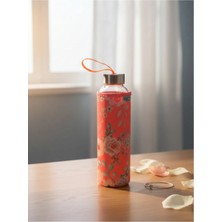 Tohana H2O Gül Desen Kılıflı Cam Matara 500 ML