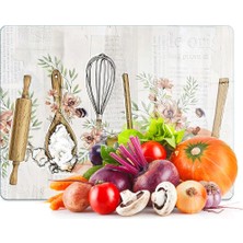 Feyza Design Şık ve Dayanıklı, Desenli Cam Kesme ve Sunum Tahtası 30X40 cm