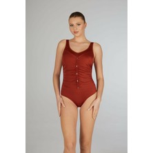 Estiva Kadın Kırmızı Concept Aksesuarlı Tek Parça Mayo