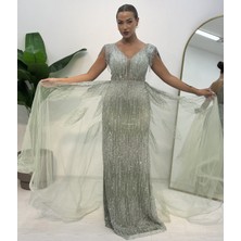 E&A Eren Abiye Kalın Askılı Pelerınlı Balık Abıye