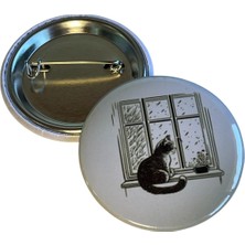 Kedi Rozet Çanta Rozeti-Şapka Aksesuarı (44MM) 1 Adet