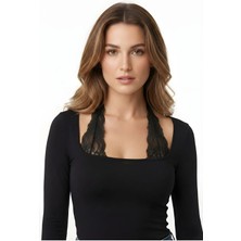 Kurun's Collection Soft Kumaş Dantel Bağlamalı Uzun Kol Bluz