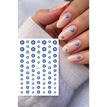 Misyul Tırnak Sticker Protez Tırnak Kalıcı Oje Süsleme, Nazar Boncuğu Nail Art Sticker