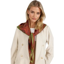 Neptune Marbling Kızıl Düş Kare Eşarp