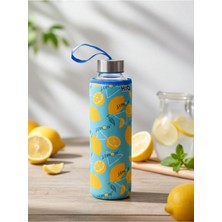 Tohana H2O Limon Desenli Kılıflı Cam Matara 500 ML