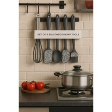 Feyza Design Yüksek Isıya Dayanıklı 5'li Silikon Mutfak Seti, Pratik ve Dayanıklı