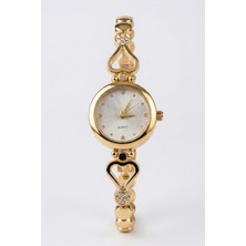 inStyle Şık Gold Kalp Detaylı Kadın Kol Saati