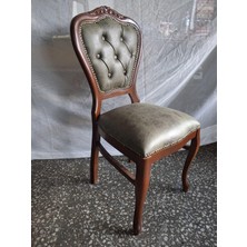 Bengi Ankara Mobilya Sandalye  Klasik 90611 Model Kayın Aslan Ayak Ceviz Nubuk Kumaş 1 Adet El Yapım