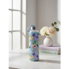 Tohana H2O Gül Desen Kılıflı Cam Matara 500 ML