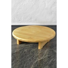Feyza Design Bambu Tezgah Üstü Ayaklı Yuvarlak Sunum ve Kesim Tahtası 32 cm