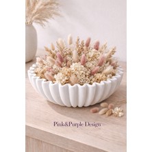 Pink Purple Design Dekoratif Iskandinav Dalgalı Büyük Boy Mum ,takı ,anahtarlık ,sunum Tabağı Hediyelik Obje