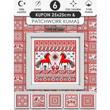 Fabricstown Patchwork ve Quilting Için %100 Pamuk Desenli Kumaş Seti – 6 Kupon + Ek Panel