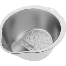 Feyza Design Paslanmaz Çelik Pirinç Kevgir ve Yan Süzgeç, Mutfak Meyve Sebze Durulama