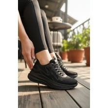 Enoch Kadın Siyah Hafif Koşu ve Yürüyüş Ayakkabısı Rahat Sneaker