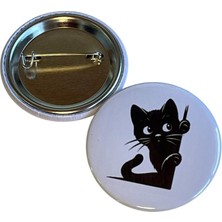 Kedi Rozet Çanta Rozeti-Şapka Aksesuarı (44MM) 1 Adet