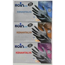 Koin Elmas Yüzey siyah Nitril Eldiven M 3 Paket