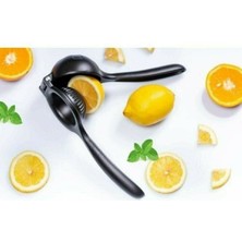 Feyza Design Döküm Metal Limon Sıkacağı, Mat Siyah, Dayanıklı ve Şık Tasarım