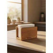 Mako Design Ahşap Peçetelik – Doğal Masif Ahşap Sofra Dekoratif Peçetelik 14 x 8,5 cm