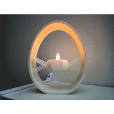 3D Snaxx Modern Halka Tasarımlı LED Işıklı Tealight Mumluk – Sıcak Işık Efektli Dekoratif Obje