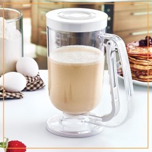 Feyza Design 1000 ml Hamur Porsiyonlayıcı, Pancake ve Krep Için Kontrollü ve Sızdırmaz