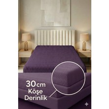 Miabella Home %100 Pamuk Armürlü Çift Kişilik Lastikli Çarşaf Fitted Yumuşak Dokulu Tek Kişilik Lastikli Çarşaf