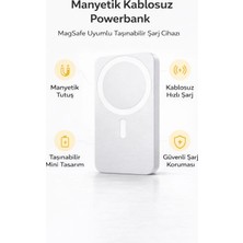 Mo Dou Magsafe Uyumlu Manyetik Kablosuz Powerbank Taşınabilir Şarj Aleti Kablosuz Şarj Cihazı