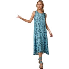 Neptune Marbling Derin Deniz Askılı Elbise