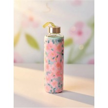 Tohana H2O Gül Desen Kılıflı Cam Matara 500 ML