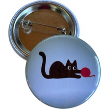 Kedi Rozet Çanta Rozeti-Şapka Aksesuarı (44MM) 1 Adet