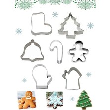 Feyza Design Yılbaşı Temalı Ev Çam Ağacı Eldiven ve Kurabiye Kalıbı 7'li Set