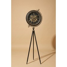 Perotti Waller V2 Çarklı Tripod Ayaklı Saat 40X155 cm Dekoratif Mekanizmalı Estetik Lambader Saat Roma Rakamlı