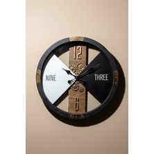 Perotti Waller V2 Çarklı Duvar Saati 55 cm Retro Stil Dönen Çarklı Duvar Dekoru