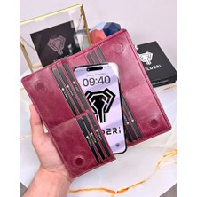 Fil Deri Telefon Bölmeli Cüzdan Mıknatıslı Ve El Bantlı Büyük Paraportföy 2028