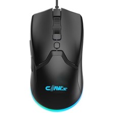 Skygo Cerberus Pixart PAW3519 Sensörlü 4200 Dpi Wide Rgb Özel Abs Doku Kablolu Gaming Mouse - Siyah