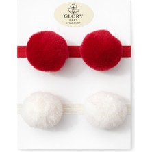 Glory Baby Kız Çocuk Bebek Ponponlu Bandana 2'li Set