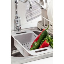 Feyza Design Ayarlanabilir Plastik Lavabo ve Mutfak Süzgeci, Çok Fonksiyonlu Kullanım