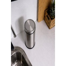 Sas Haus Premium 5 Litre Krom Minimalist Paslanmaz Çelik Tezgah Üstü Çöp Kovası Titan 7505